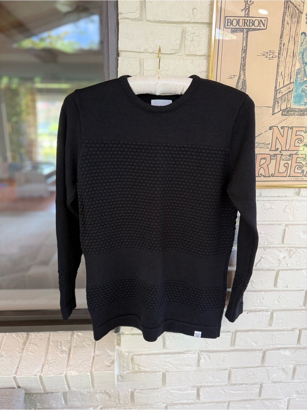 Norse Projects Black Textured Knit Crewneck